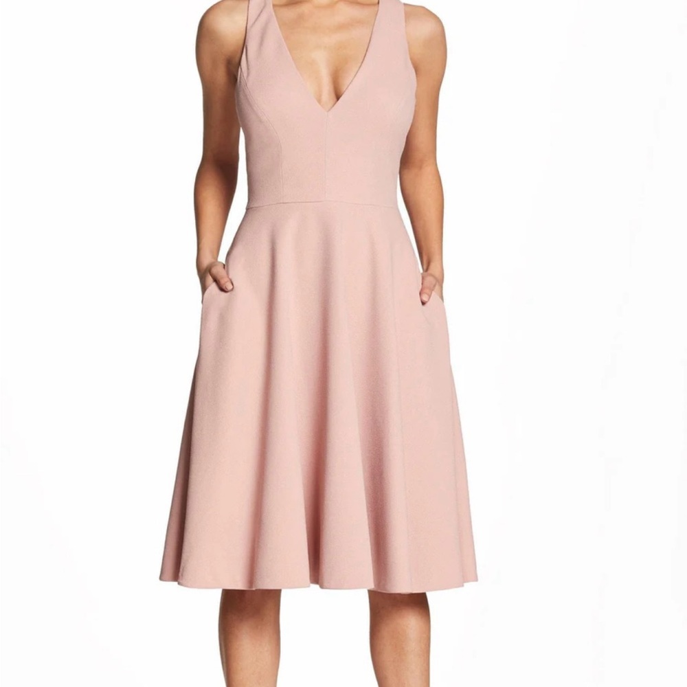 Dress The Population Catalina Fit and Flare Dress in Blush Size XS  NWT